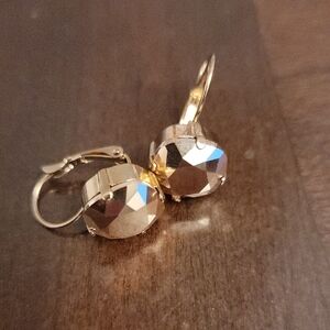 Faceted metallic Crystal Drop Earrings -